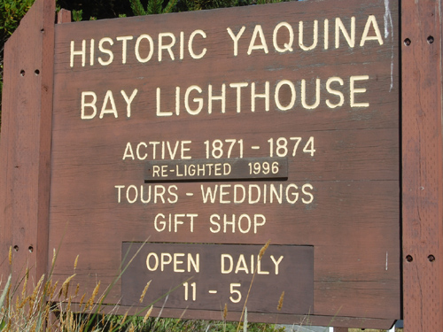 The sign as you enter the area for the Lighthouse